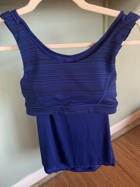 Blue Striped Athletic Sports Bra Lululemon and top